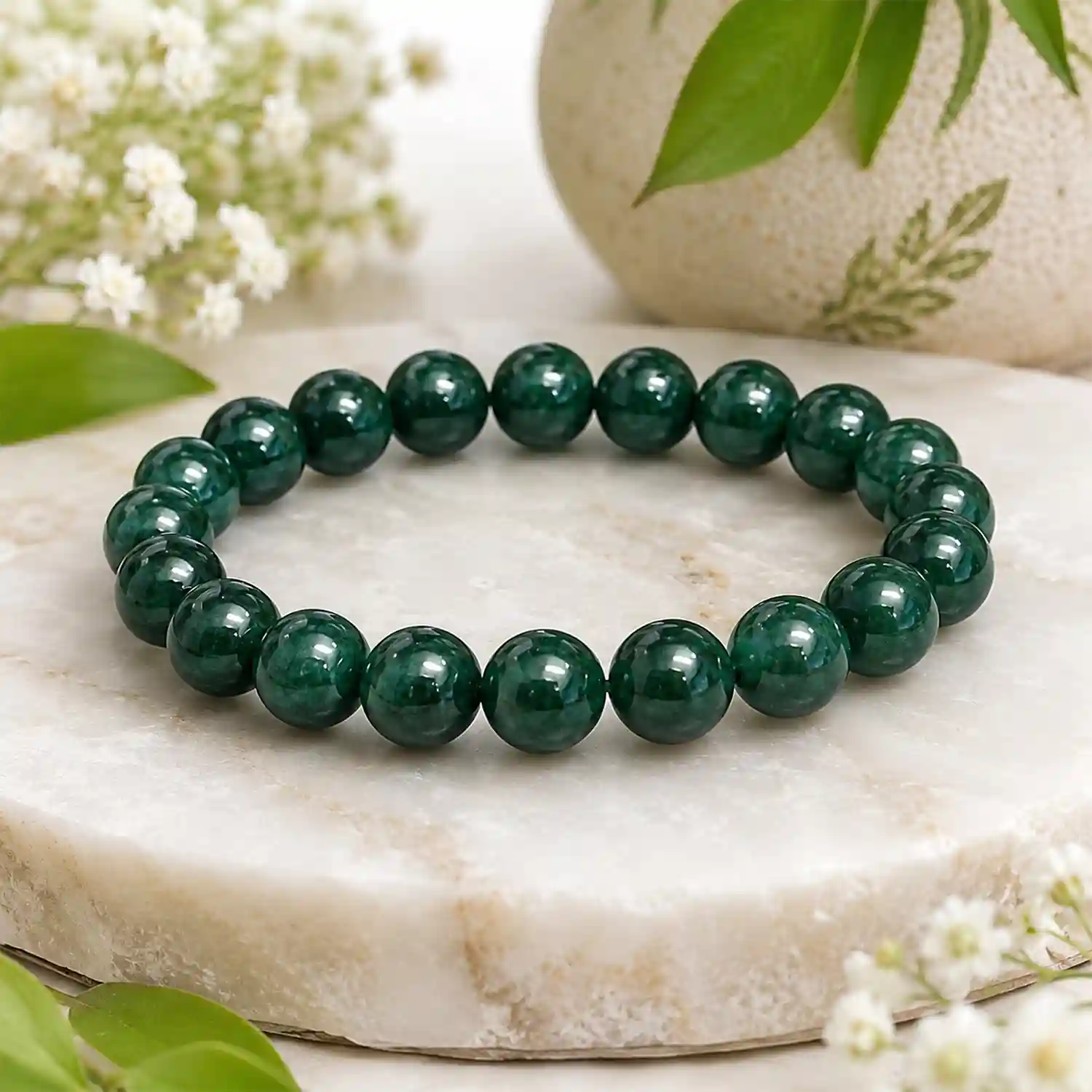 Jade Green Crystal Bead Bracelet
